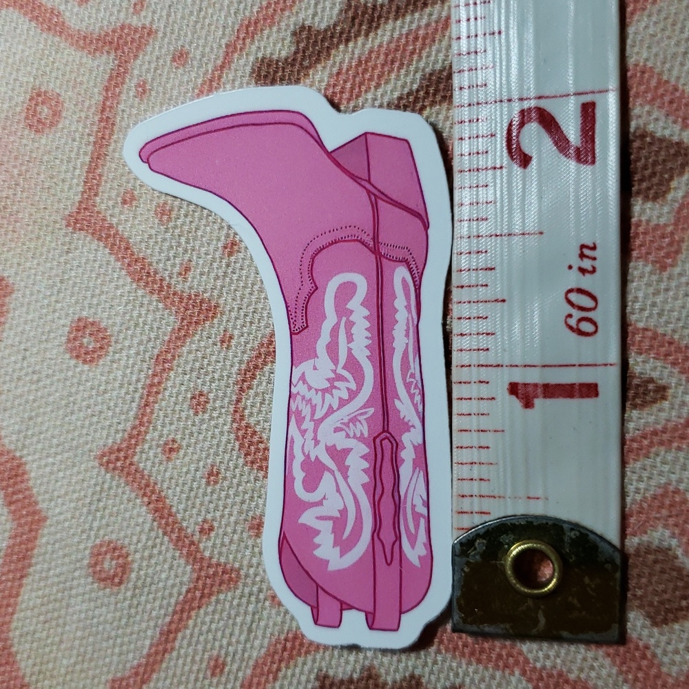 Pink Cowgirl Boot Sticker (K) - Picture 2 of 4